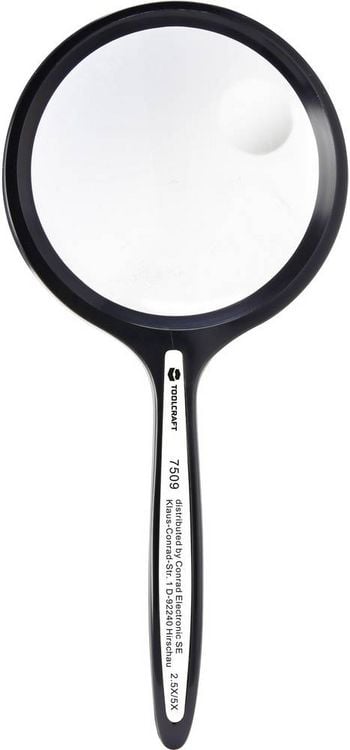 Produktbild: TOOLCRAFT 1311517 Handlupe Vergr&ouml;&szlig;erungsfaktor: 2.5 x, 5 x Linsengr&ouml;&szlig;e: (&Oslash;) 50mm