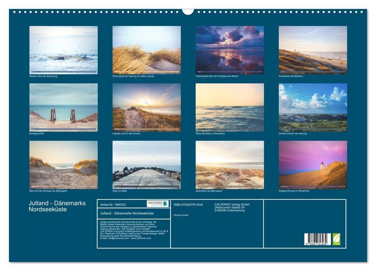 Produktbild: Jutland - D&auml;nemarks Nordseek&uuml;ste (Wandkalender 2026 DIN A2 quer), CALVENDO Monatskalender