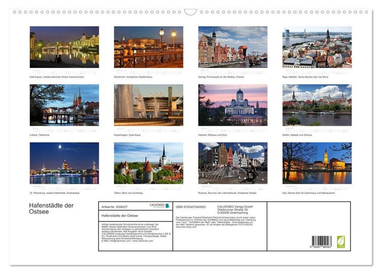 Produktbild: Hafenst&auml;dte der Ostsee (Wandkalender 2026 DIN A2 quer), CALVENDO Monatskalender