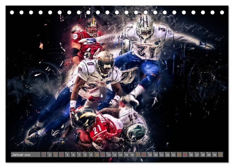 Produktbild: American Football - so cool (Tischkalender 2026 DIN A5 quer), CALVENDO Monatskalender