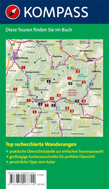 Produktbild: KOMPASS Wanderf&uuml;hrer Mittlerer Schwarzwald, Kinzigtal
