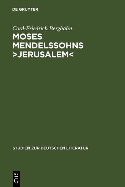 Produktbild: Moses Mendelssohns >Jerusalem<