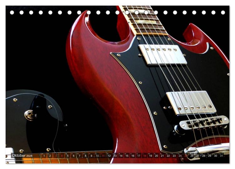 Produktbild: Gitarren Snapshots (Tischkalender 2026 DIN A5 quer), CALVENDO Monatskalender