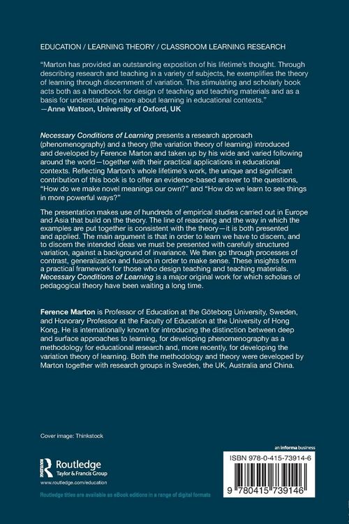 Produktbild: Necessary Conditions of Learning