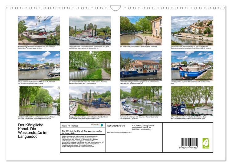 Produktbild: Der K&ouml;nigliche Kanal. Die Wasserstra&szlig;e im Languedoc (Wandkalender 2026 DIN A3 quer), CALVENDO Monatskalender