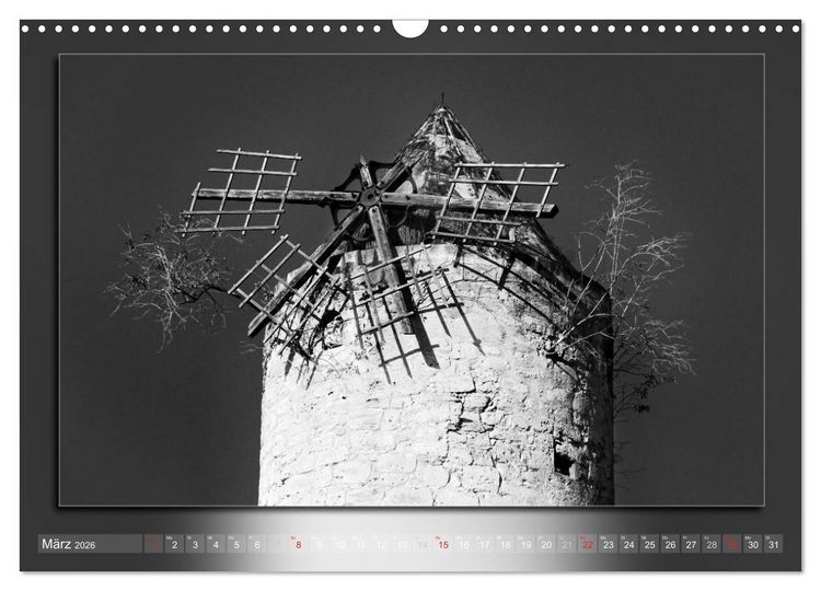 Produktbild: Mallorca Schwarz Wei&szlig; (Wandkalender 2026 DIN A3 quer), CALVENDO Monatskalender
