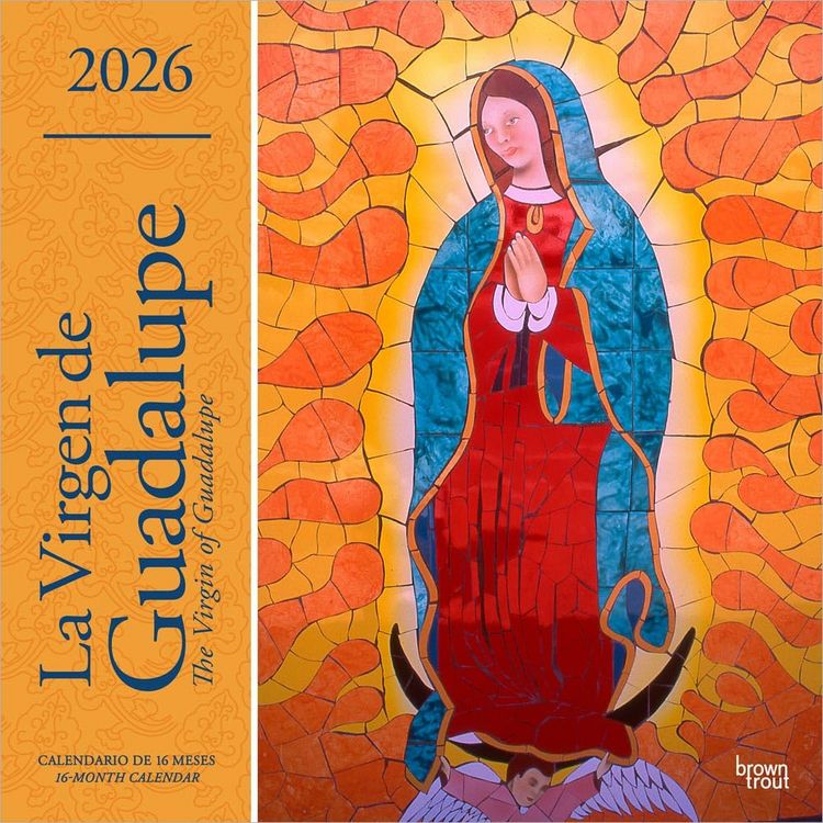 Produktbild: La Virgen de Guadalupe 2026 12 X 24 Inch (Hanging) Monthly Square Wall Calendar English/Spanish Bilingual Plastic-Free