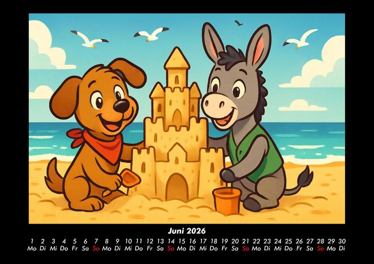 Produktbild: Wuff & Huf - Festliche Freundschaft 2026 Fotokalender DIN A3