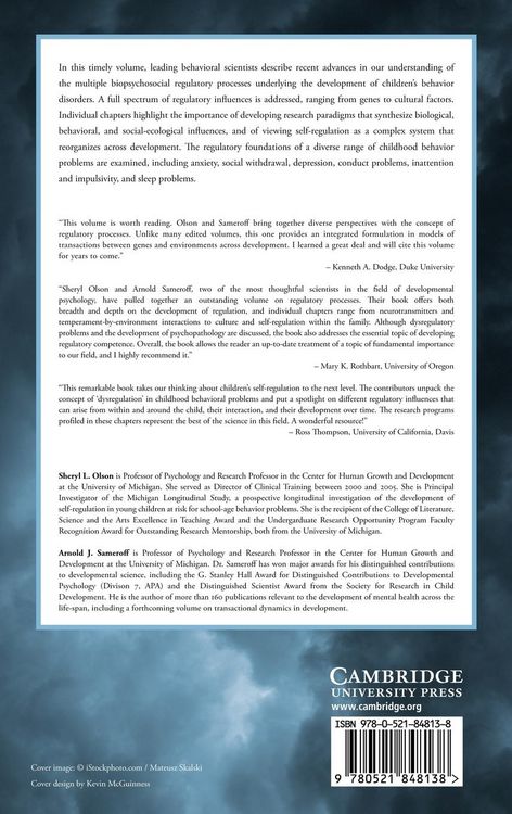 Produktbild: Biopsychosocial Regulatory Processes in the Development of Childhood Behavioral Problems