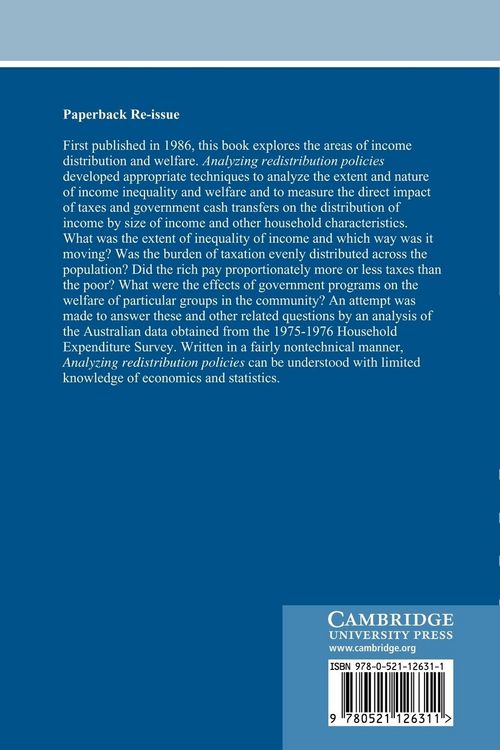 Produktbild: Analyzing Redistribution Policies