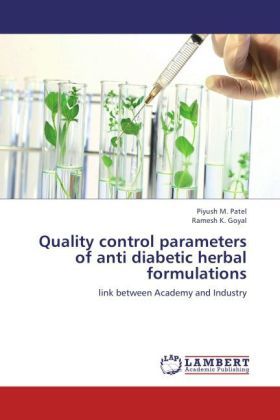Produktbild: Patel, P: Quality control parameters of anti diabetic herbal