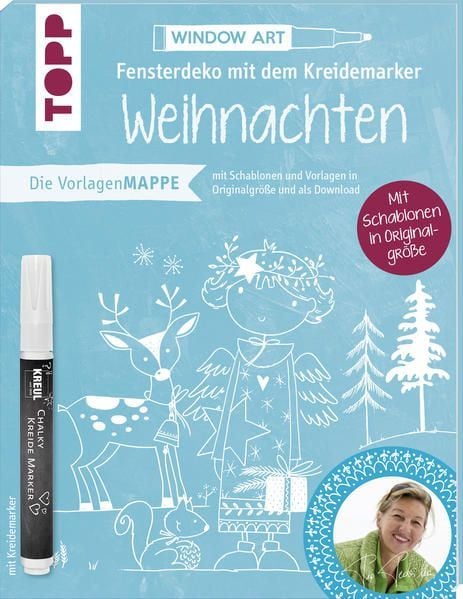 Produktbild: Vorlagenmappe Fensterdeko mit dem Kreidemarker - Weihnachten von Pia Pedevilla. Inkl. Original Kreidemarker von Kreul