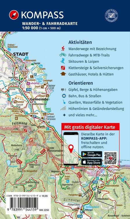 Produktbild: KOMPASS Wanderkarten-Set 2250 Korsika Nord, Corse du Nord, Weitwanderweg GR20 (3 Karten) 1:50.000
