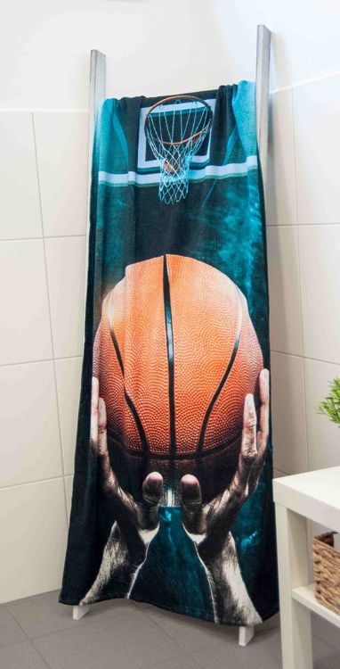 Produktbild: Young Collection 6159233516 - Basketball Velourstuch, 75x150 cm, 100% Baumwolle