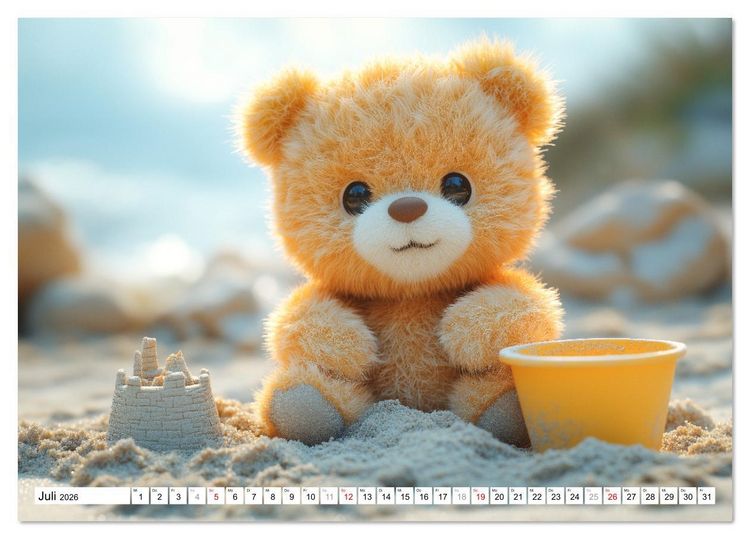 Produktbild: Teddy Babykalender - Jeden Monat zum Knuddeln s&uuml;&szlig; (Tischkalender 2026 DIN A5 quer), CALVENDO Monatskalender