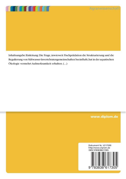 Produktbild: Einflu&szlig; von Karpfenbesatz auf die Invertebratengemeinschaft der Ismaninger Fischteiche