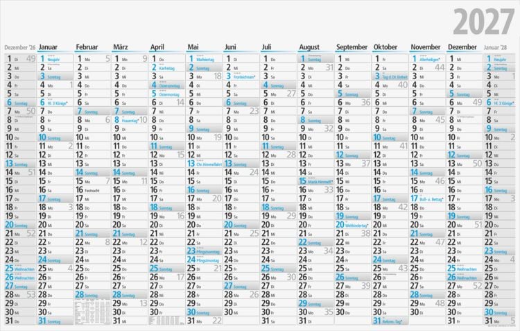 Produktbild: Plakatkalender 2027, 1210&times;770 mm