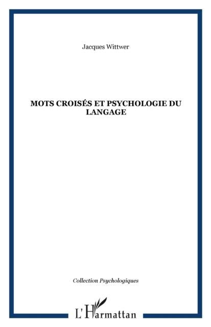 Produktbild: Mots croises et psychologie dulangage