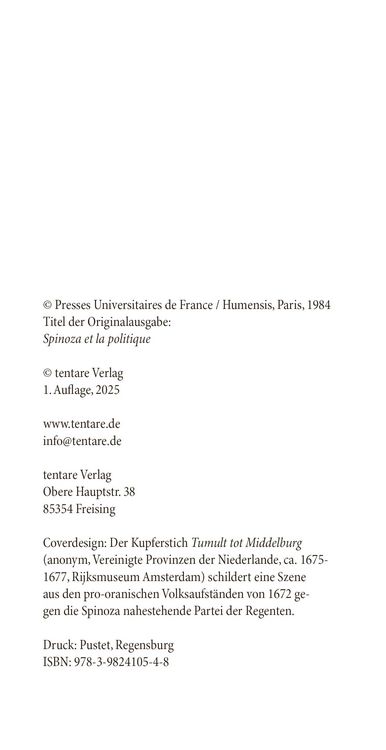 Produktbild: Spinoza und die Politik
