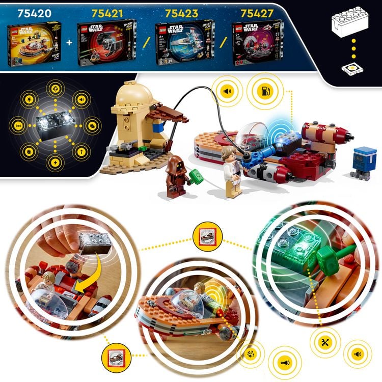 Produktbild: LEGO Star Wars 75420 SMART Play: Lukes Landspeeder, Spielzeug ab 6 Jahre