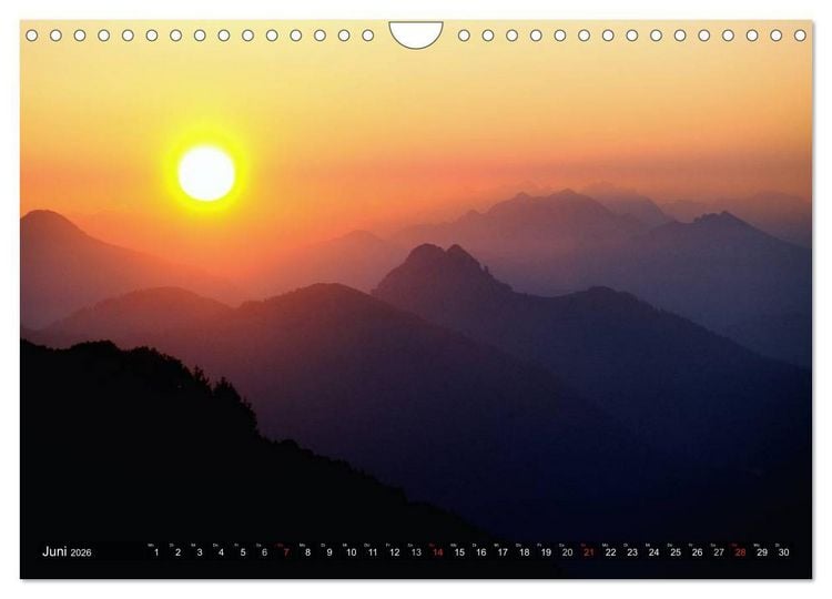 Produktbild: Magische Bergwelt, zwischen Sonnenaufgang und Sonnenuntergang (Wandkalender 2026 DIN A4 quer), CALVENDO Monatskalender