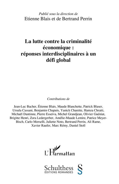Produktbild: La lutte contre la criminalite economique : reponses interdi