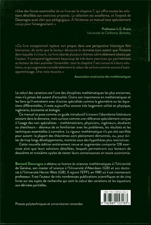 Produktbild: Introd au calcul des variations
