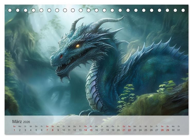 Produktbild: Im Land der sch&ouml;nen Drachen (Tischkalender 2026 DIN A5 quer), CALVENDO Monatskalender