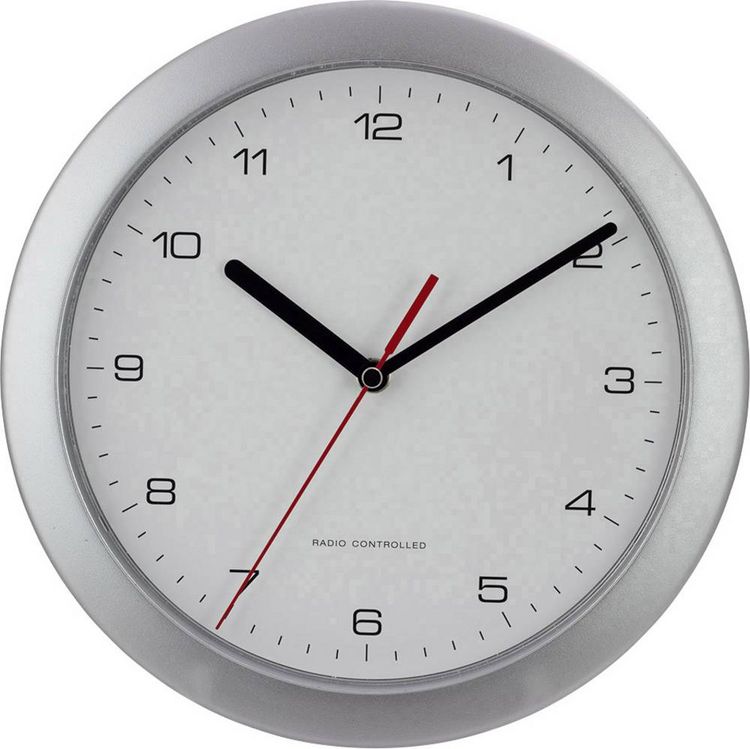 Produktbild: EUROTIME 56787 Funk Wanduhr 25cm x 38mm Silber
