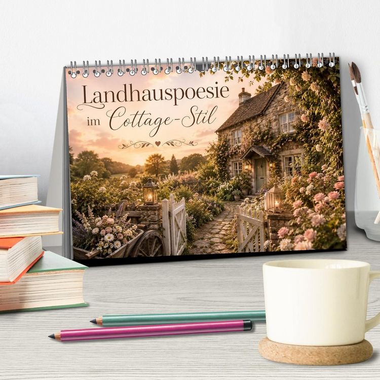 Produktbild: Landhauspoesie im Cottage-Stil (Tischkalender 2027 DIN A5 quer), CALVENDO Monatskalender