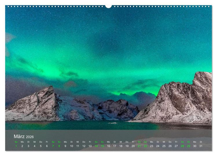 Produktbild: Naturwunder Polarlicht (Wandkalender 2026 DIN A2 quer), CALVENDO Monatskalender