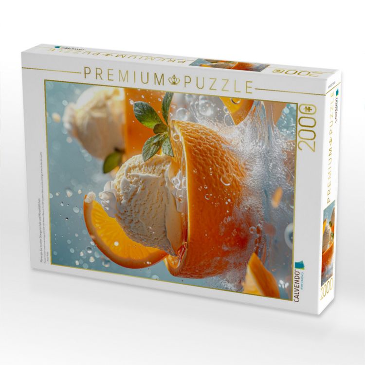 Produktbild: CALVENDO Puzzle Maracuja-Eis in einer Orangenschale und Minzebl&auml;ttchen | 2000 Teile Lege-Gr&ouml;&szlig;e 90x67cm Foto-Puzzle f&uuml;r gl&uuml;ckliche Stunden