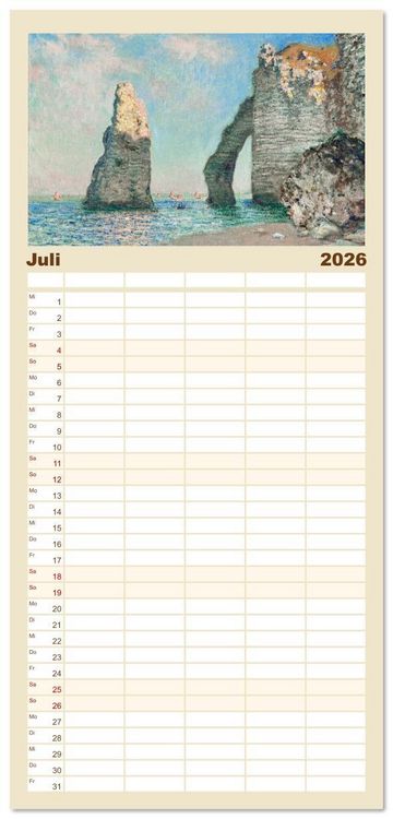 Produktbild: Familienplaner 2026 - Typisch Monet mit 5 Spalten (Wandkalender, 21 x 45 cm) CALVENDO