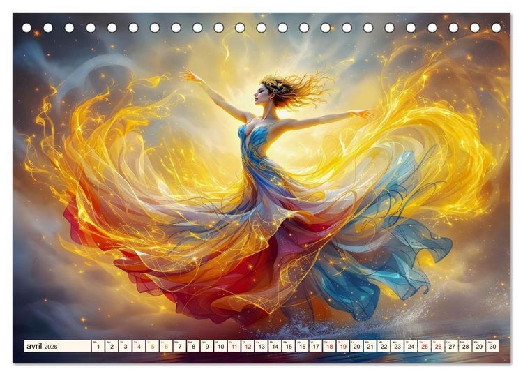 Produktbild: &Eacute;l&eacute;gance captivante (Calendrier de bureau 2026 DIN A5 vertical), CALVENDO calendrier mensuel