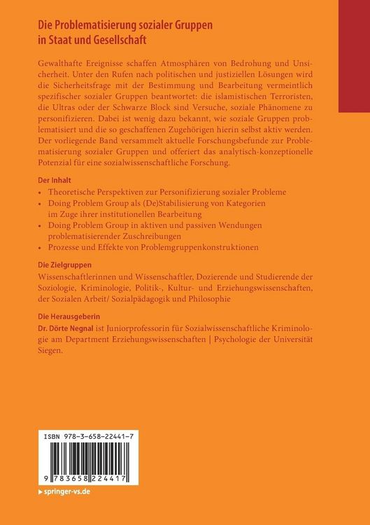 Produktbild: Die Problematisierung sozialer Gruppen in Staat und Gesellschaft