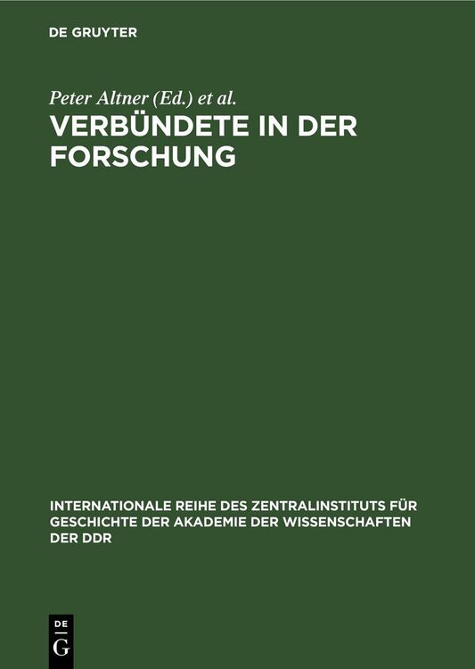Produktbild: Verb&uuml;ndete in der Forschung
