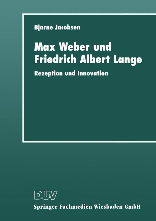 Produktbild: Max Weber und Friedrich Albert Lange