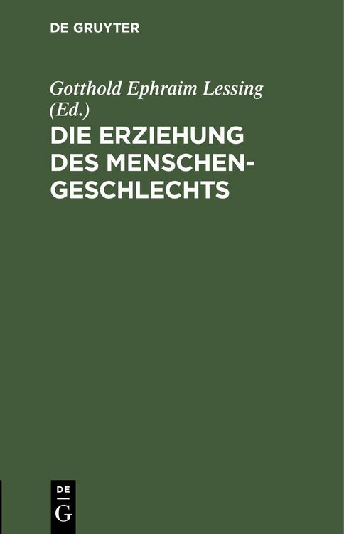 Produktbild: Die Erziehung des Menschengeschlechts