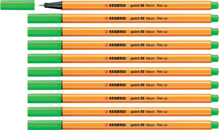Produktbild: STABILO Fineliner -   point 88 - Einzelstift - Neonfarbe, leuchtfarbengr&uuml;n