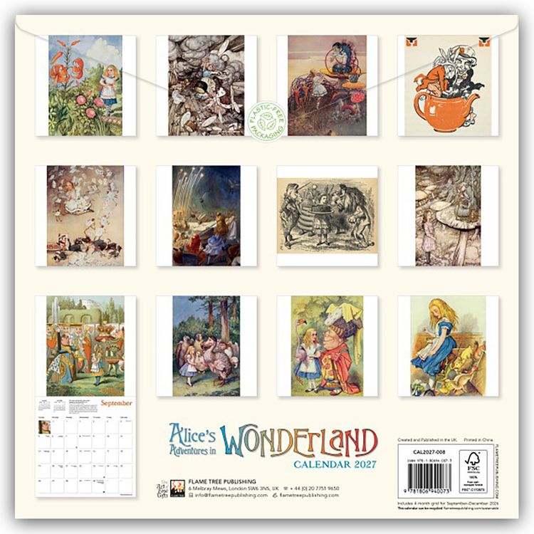 Produktbild: Alice in Wonderland &ndash; Alice im Wunderland 2027 &ndash; Original Flame Tree Publishing-Kalender [Kalender]