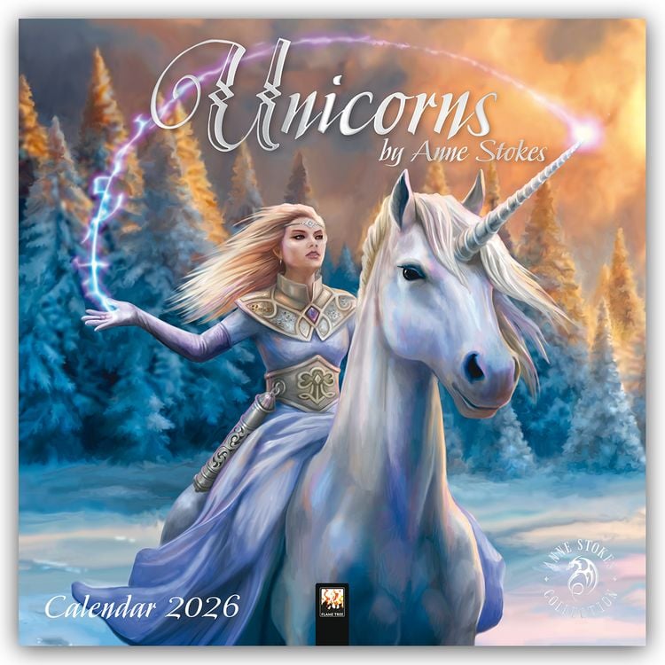 Produktbild: Unicorns by Anne Stokes – Einhörner von Anne Stokes 2026 – Original Flame Tree Publishing-Kalender [Kalender]
