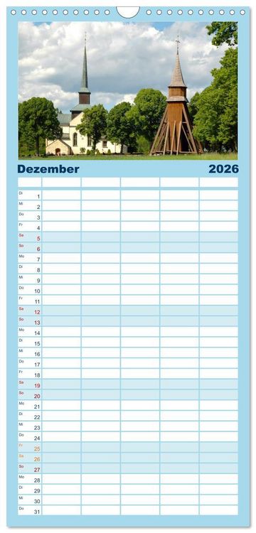 Produktbild: Familienplaner 2026 - Wundervolles Schweden mit 5 Spalten (Wandkalender, 21 x 45 cm) CALVENDO