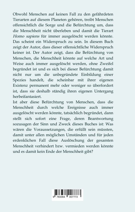 Produktbild: Das &Uuml;berleben der Menschheit