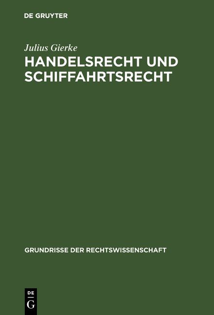Produktbild: Handelsrecht und Schiffahrtsrecht