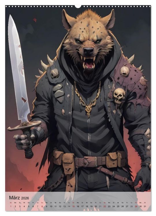 Produktbild: Beasts - Edle Krieger und verruchte B&ouml;sewichte (Wandkalender 2026 DIN A2 hoch), CALVENDO Monatskalender