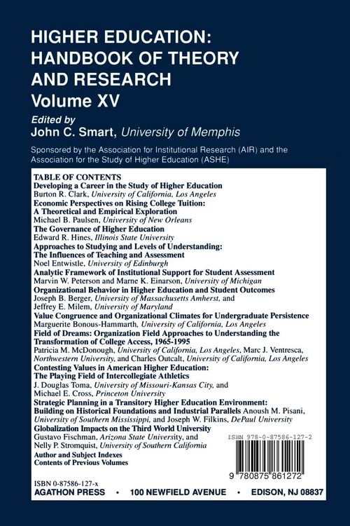 Produktbild: Higher Education: Handbook of Theory and Research 15