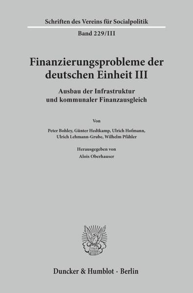 Produktbild: Finanzierungsprobleme der deutschen Einheit III.