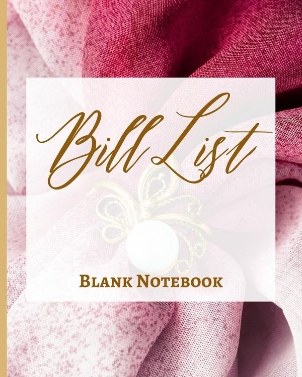Produktbild: Bill List - Blank Notebook - Write It Down - Pastel Rose Pink Gold Brown Abstract Modern Contemporary Unique Design Fun
