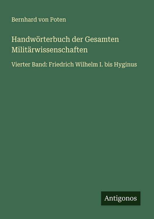 Produktbild: Handw&ouml;rterbuch der Gesamten Milit&auml;rwissenschaften