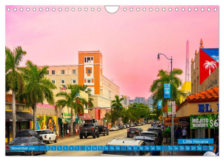 Produktbild: Colorful Miami (Wall Calendar 2026 DIN A4 landscape), CALVENDO 12 Month Wall Calendar